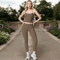 thumbnail image 3 of Women's High Waist Seamless Active Leggings with Elastic Waistband and Comfortable Stretch Fabric - Large, Khaki, 3 of 5