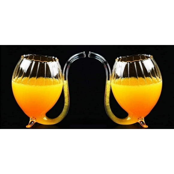 Port Sipper Glasses - Set of 2, Glass Liqueur with a Small Glass Brush- Brandy Sippers, Glassware Gift Set for Party Wines Drink (300ml)