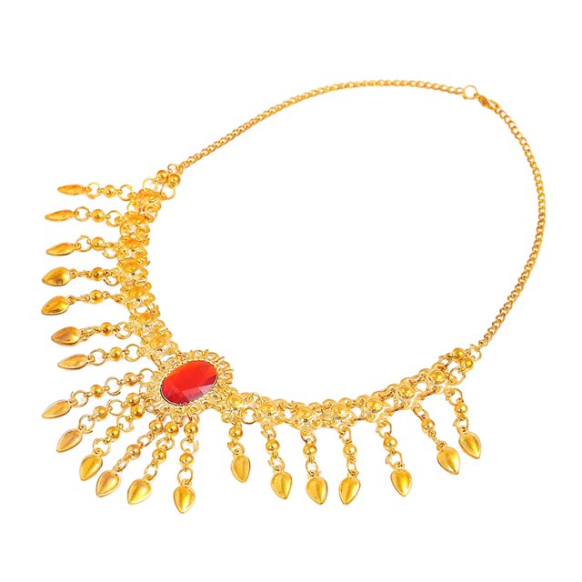 Tocado de danza del vientre Zulema Rojo dorado