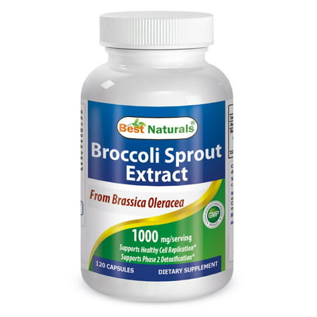 Broccoli Sprouts 1000 Mg Per Serving 120 Capsules by Best Naturals - Manufactured in a USA Based GMP Certified Facility and Third Party Tested for Purity. Guaranteed!! (2) (Best Sprouts For Health)