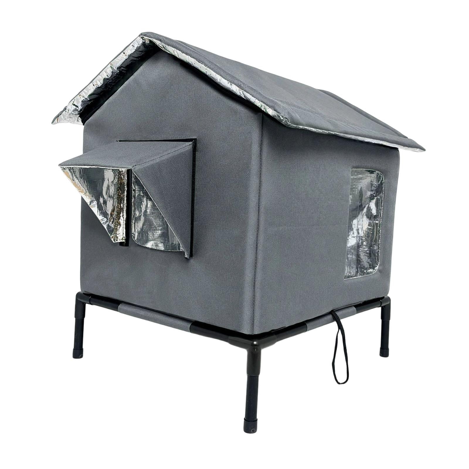 EHJRE Outdoor Cat House Feral Shelter Insulated Waterproof Tent Windproof Portable Kitty Enclosure with Oxford Cloth And Aluminum Foil for Community Porch G L