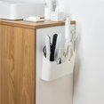 thumbnail image 4 of Wall Mounted Organizer Punch Free Multipurpose Hair Straightener Storage Case Hanging Remote Control Holder with Adjustable Compartment for Home Living Room Bathroom, 4 of 8