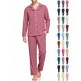 thumbnail image 2 of Men's Pajamas Set Soft Modal Sleepwear Long Sleeve Button Down Lounge Wear with Pockets,Lightweight Comfy Pajamas, 2 of 9