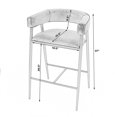 thumbnail image 2 of Pemberly Row Modern Brown Leather And Iron Cushioned Bar Stool, 2 of 17