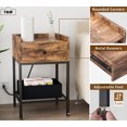 thumbnail image 3 of Y&M Nightstand with Charging Station and USB Ports Set of 2, Side End Table with Drawer, Modern Bedside Tables Night Stand Storage Shelf for Small Spaces, Bedroom, Living Room - Brown, 3 of 6