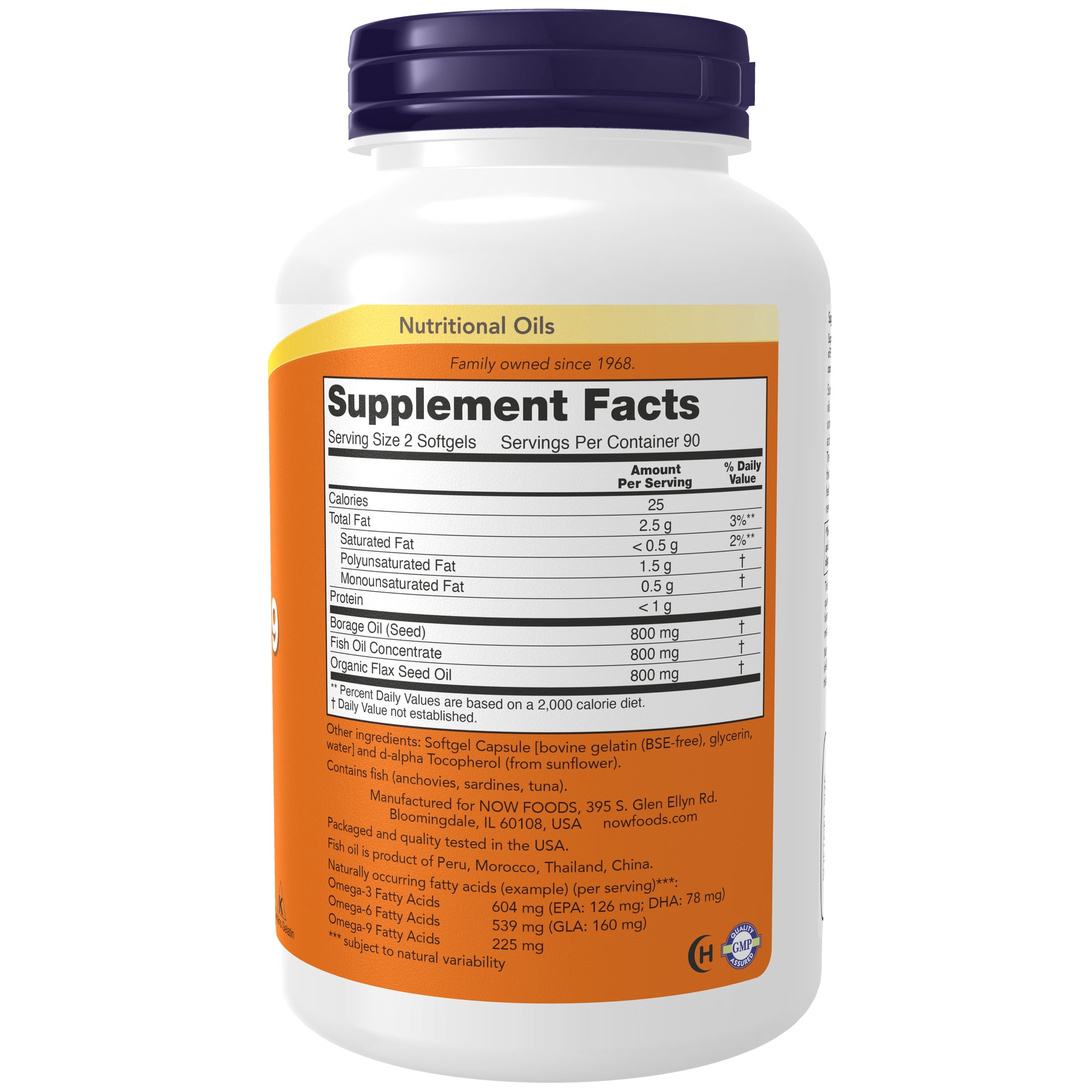 NOW Supplements, Super Omega 3-6-9 1200 mg, 180 Softgels