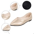 thumbnail image 7 of Flat Shoes for Women Pointed Toe Comfortable Business Casual Work Shoes Dressy Leather Slip on Comfy Footbed Walking Shoes Gold Size 7, 7 of 7
