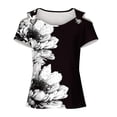 thumbnail image 4 of Women's 2026 Fashion Tops Casual V Neck Shirts Solid Dressy Off The Shoulder Tunics Dressy Short Sleeve Blouses Loose Fit for Leggings Ladies Cute Tees Lightweight Comfy Sexy Summer Outfits, 4 of 5