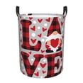thumbnail image 1 of Fotbe Buffalo Plaid Love And Gnome Cesto de Ropa con Asas, Cesto Impermeable de Gran Capacidad, Bolsa de Lavado para Dormitorio, Cesto de Ropa con Ruedas y Asas-Medium, 1 of 6