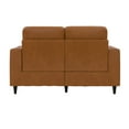 DHP Cooper Loveseat 2 Seater Sofa, Small Couch, Camel Faux Leather