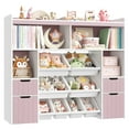 thumbnail image 6 of Homfa Kids Toy Storage Organizer with Removable Bin, Kids Bookshelf and Bookcase Toy Box with Drawers for Playroom, Classroom, Pink, 6 of 8