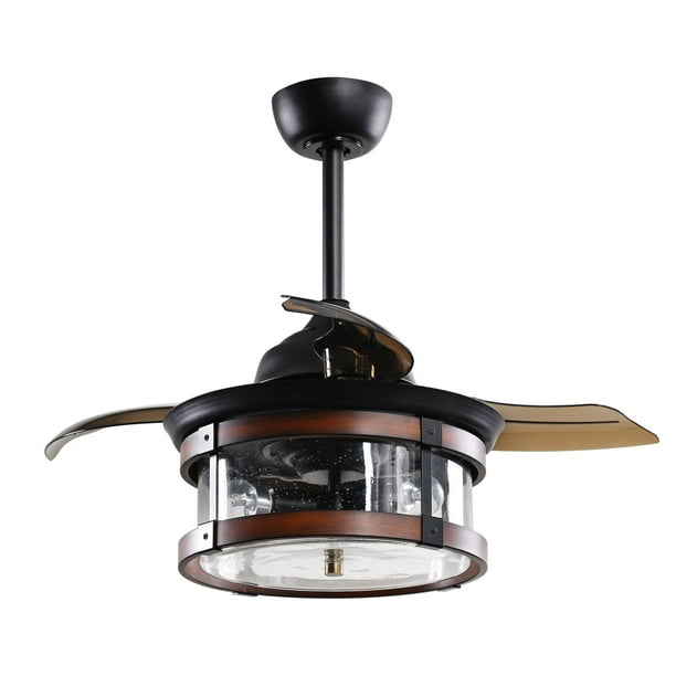 Ceiling Fan Lights 36 Inch Vintage Ceiling Fan With Remote Control Chandelier Ceiling Fan With Retractable 3 Blades 3 Bulbs Excluded Oil Rubbed Bronze Walmart Com Walmart Com