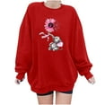 thumbnail image 2 of Amzcrzy Sweat-Shirt pour Femmes Chandails en Molleton Imprimés Ronds Amples Manches Longues Chandails en Molleton Sans Capuche Chemises Manches Longues pour Femmes Chandail Chandail en Molleton Col Rond Chandail en Molleton pour Femmes P, 2 of 4