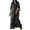 Black, variant on Women Swimsuit Cover Ups Ethnic Short Sleeve V Neck Plus Size Beach Kaftan Dresses