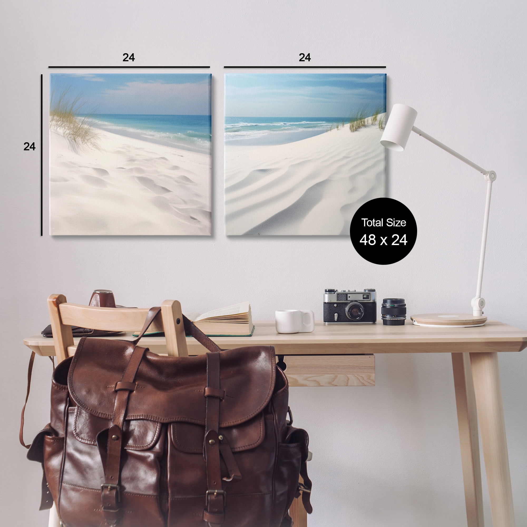 Stupell Industries Serene Beach Sand Dune Landscape & Nature Photography Wrapped Canvas Art Print Wall Art, 24 x 24, Set of 2