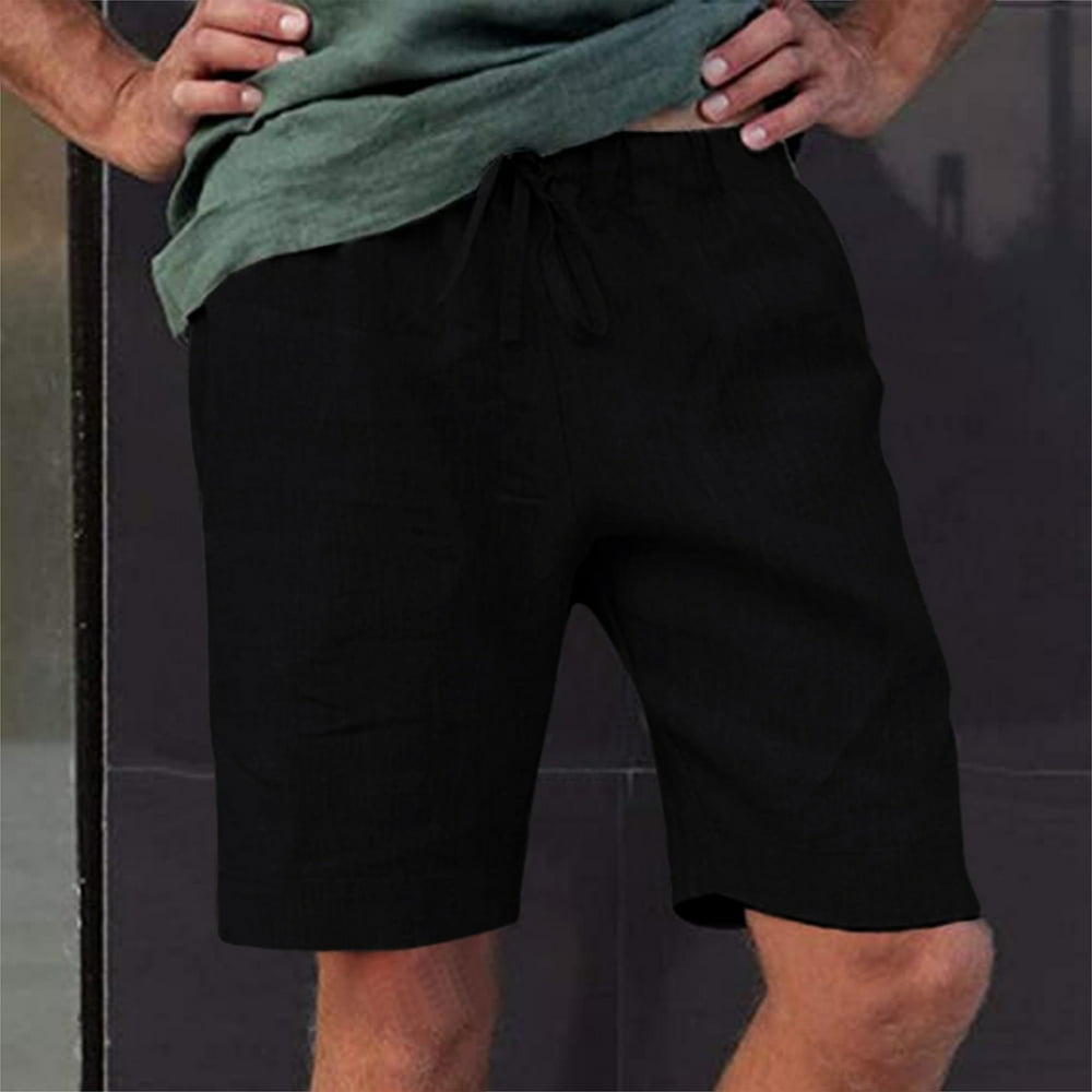 Men s Summer Casual Loose Drawstring Cotton And Hemp Shorts Pants Walmart