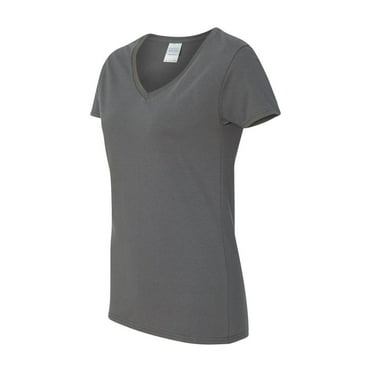 Gildan Womens 4.5 oz. SoftStyle Junior Fit V-Neck T-Shirt 2 Pack ...