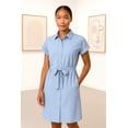 thumbnail image 4 of OHHSHEEN Summer Dresses for Women 2025 – Button Down Shirt Dress with Belt, Casual Knee Length Short Sleeve Midi Dress with Pocket, 4 of 6
