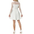 thumbnail image 3 of INSPIRE CHIC Women's Dress Heart Mesh Sheer Long Sleeve Gothic Cocktail Party Mini Dress L White, 3 of 7