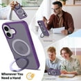 thumbnail image 4 of Compatible with iPhone 17 Case with Invisible Magnetic O-Ring Stand Military-Grade Translucent Case for iPhone 17 6.3" [Compatible with Mag-Safe][Great Grip Feeling], 4 of 7