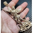 thumbnail image 5 of Hip Hop Saint Michael Archangel Pendant & 4mm 36" Franco Chain Gold Plated, 5 of 5