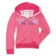 thumbnail image 1 of Aeropostale Sudadera con capucha y cremallera completa de punto jaspeado para mujer, rosa, XS Aeropostale Sudadera, 1 of 2