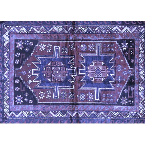 Ahgly Company Indoor Rectangle Persian Blue Traditional Area Rugs, 8' x 12'