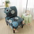 thumbnail image 4 of DYstyle Stretch Floral Print Elastic Spandex Home Decor Chair Cover Slipper Armless Chair Slipcover, 4 of 4