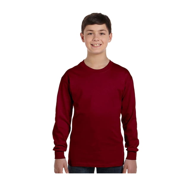 Gildan Big Boys Seamless Crewneck Long Sleeve T-Shirt, Style G5400B