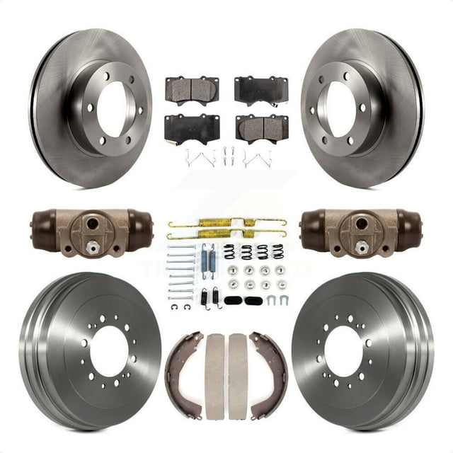 Transit Auto Front Rear Disc Brake Rotors Ceramic Pads and Drum Kit (9Pc) for Car 2004-2006 Toyota Tundra K8T-102328