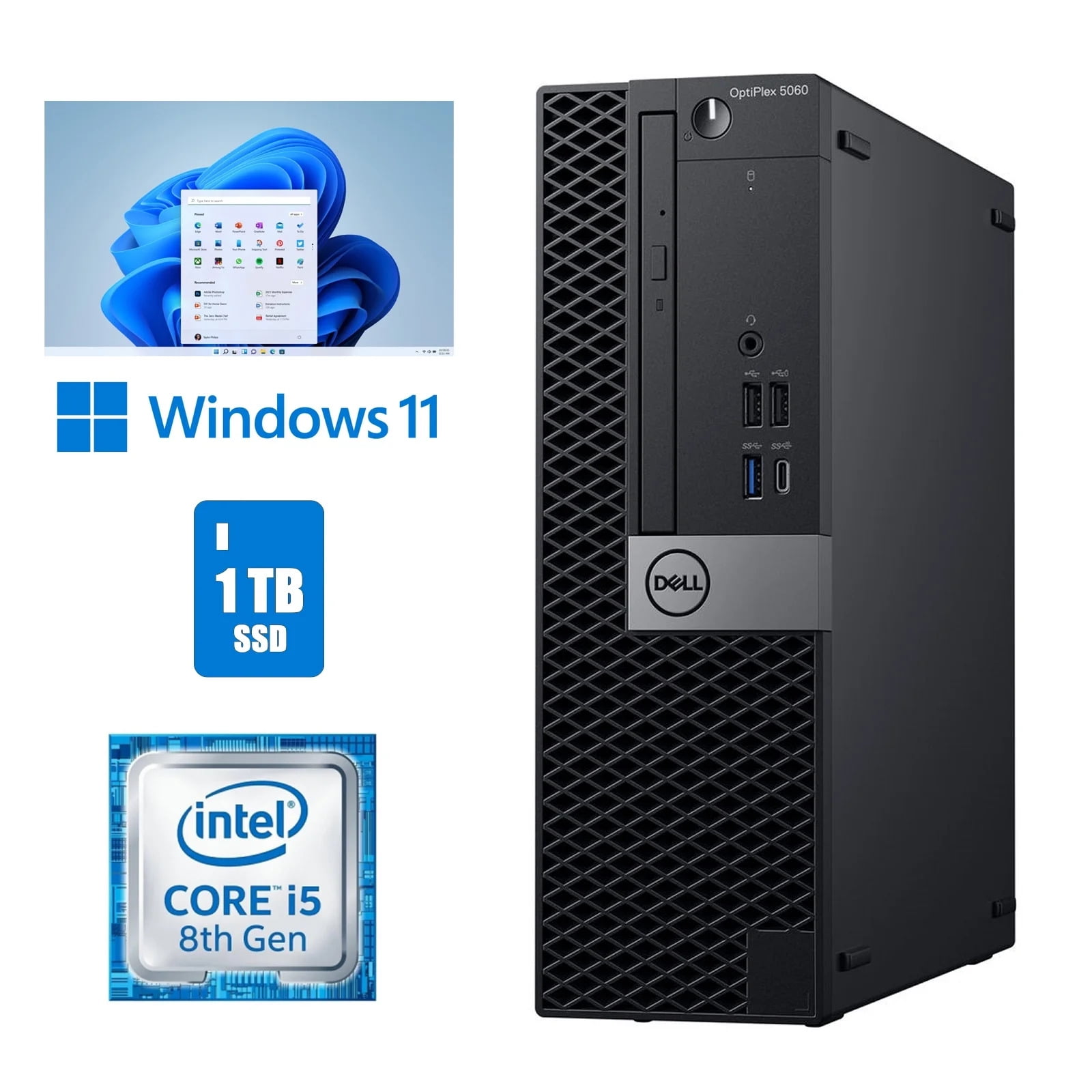 11世代) Dell /16Gb /256Gb+1Tb /win11/offie Dell Inspiron Desktop PC - 11th Gen Intel Core i5, 12GB RAM