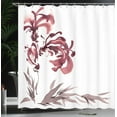 thumbnail image 3 of Ambesonne Oriental Shower Curtain, Watercolor East Floral Art, 69"Wx70"L, Pale Maroon, 3 of 4
