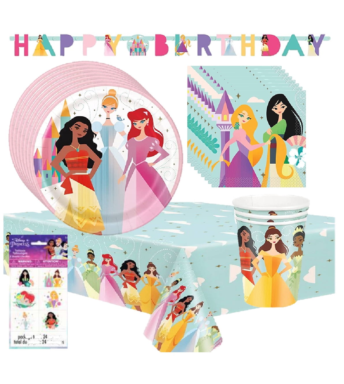 Disney Princess Birthday Party Supplies for 8 by Unique Industries