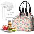 thumbnail image 4 of Pioneer Flower Floral Print Pattern Drawstring Lunch Bag Women - Drawstring Lunch Bag Insulated for Work Office - Stain-Resistant Large Lunchbags for Women with Multi-Pockets, 4 of 6