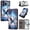 Blue Butterfly, variant on Colorful Painted Wallet Phone Case for iPhone 15 6.1" , PU Leather Flip Folio Cover With Card Slots, Magnetic Closure, Kickstand, Shockproof Protective Phone Case,Hibiscus,For iPhone 15