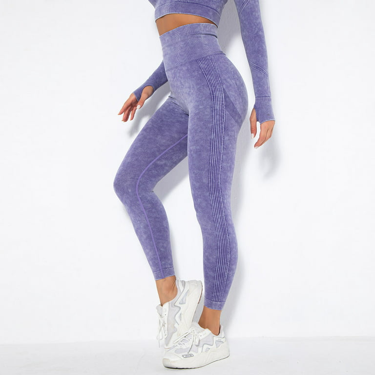 RQYYD Scrunch Butt Lifting Leggings for Women High Waisted Seamless Workout  Leggings Yoga Pants Purple M 