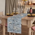 thumbnail image 2 of Table Runners 72 Inches Long Dress Scarves, Blue Seaports Farmhouse Kitchen Table Runner, Coffee Tablerunners, Vintage Ocean Anchor Shark Farmhouse Wood 14x72 Inch, 2 of 9