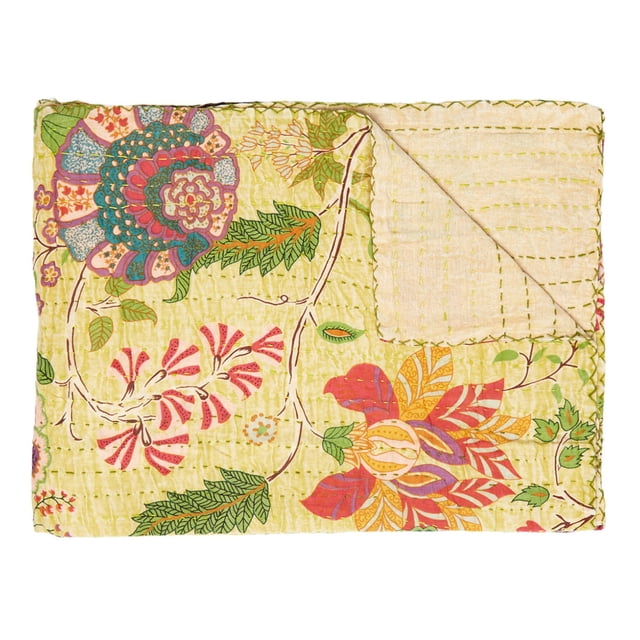 Taj Hotel Kantha Cotton Throw | 50"x70" | A