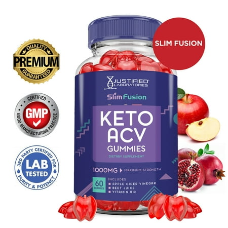 Slim Fusion Keto ACV Gummies 1000MG Dietary Supplement 60 Gummys