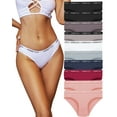 thumbnail image 1 of FINETOO Women Cotton Underwear Cheeky Panties Low Rise Bikini Hipster Breathable Stretch XS-XXL 10 Pack, 1 of 8