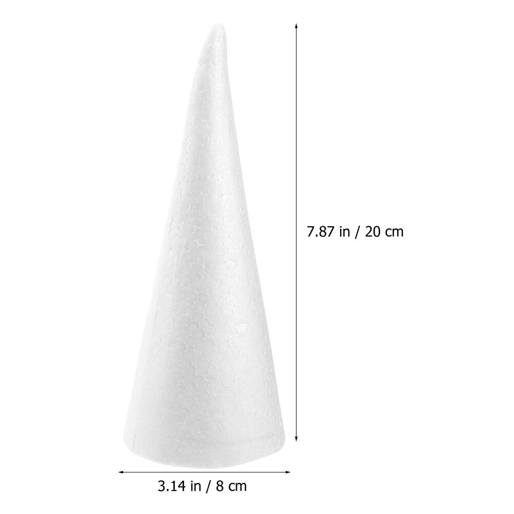 18Pcs Craft White Cones Adornments Foams Cones Drawing Art Cones