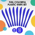 thumbnail image 3 of Exquisite Disposable Knives - 100 Dark Blue Plastic Knives, 3 of 9