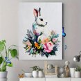 thumbnail image 4 of UXIEQU White Rabbit Colorful Flowers Canvas Print 15.75x11.81 Inches, 4 of 8