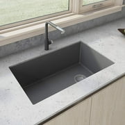 LAKeyen 32 x 19 inch Undermount Granite Composite Single Bowl Kitchen Sink - Urban Gray - RVG2033GR