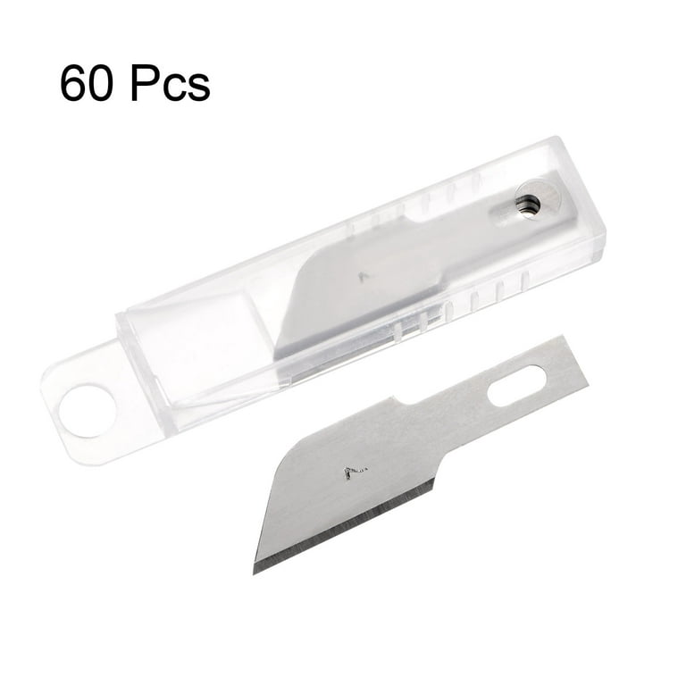 Uxcell Exacto Knife Blades #7 Hobby Knife Blades Precision Exacto Blades Hobby Knife Blade Refills 60 Pack, Silver