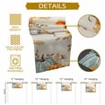 thumbnail image 5 of ERUNPONLY Orange White Pumpkin Fall Table Runner - 48 Inch Long Thanksgiving Floral Leaves Rustic Cotton Linen Blended Dress Scarves Farmhouse Table Runner for Kitchen Dining, Coffee Table, 13" x 48", 5 of 8