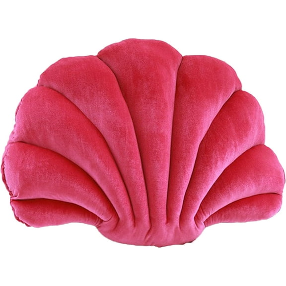 ABPETE Shell Pillow Accent Decorative Throw Pillows Seashell Shaped Soft Pillow Cushions Push Home Decor Pillows for Living Room Bedroom Couch Sofa(Hot Pink,18 X 13 Inches)