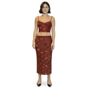 Juniors' madden girl 2-pc. Lace Cami & Maxi Skirt Set Color: Rust Size: MEDIUM