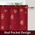 thumbnail image 4 of Rideaux de Cuisine de Noël, Rideaux de Noël à Imprimé Flocon de Neige Doré, Longueur 36 Pouces, Poche pour Tringle, Rideaux de Noël Rouges pour Cuisine, 26 Pouces L x 36 Pouces H, 2 Panneaux, 4 of 5