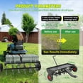 thumbnail image 2 of 48-Inch Tow Behind Lawn Plug Aerator with Universal Hitch, Lawn Aerator Tow Behind with 30 Galvanised Steel Tines,Tray and Inflatable Wheels for Gardens, Lawns, Farms, 2 of 7